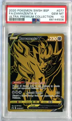 PSA 10 Zamazenta V #077 SWSH Black Star Promo UPC Full Art Pokemon 2020 - Image 1