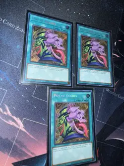 3x Pot Of Desire Secret Rare RA01-EN056 Yugioh Playset - Image 1