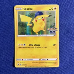 Pikachu 028/078 Holo Pokemon GO Stamped Pokemon Card - NM - Image 1