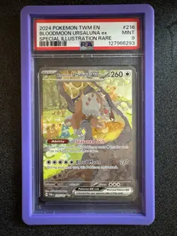 Pokemon TCG PSA 9 Bloodmoon Ursaluna EX Twilight Masquerade Card 216/167 - Image 1