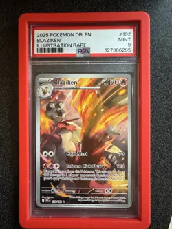 Pokemon TCG Blaziken Destined Rivals Illustration Rare Card 192/182 PSA 9 - Image 1