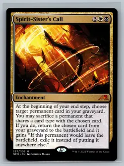 Magic MTG Kamigawa: Neon Dynasty Spirit-Sister's Call #237/302 TCG CCG - Image 1