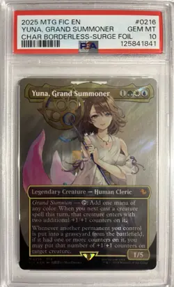 PSA 10 Magic the Gathering MTG Yuna, Grand Summoner Surge Foil 216 Final Fantasy - Image 1