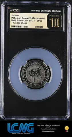 1998 Meiji Battle Coin Ser 1 #SP65 Jolteon CGC PRISTINE 10 Pokemon Thunder Shock - Image 1