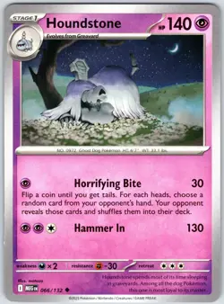 Houndstone 066/132 Near Mint ME01: Mega Evolution Pokemon Shipnow - Image 1