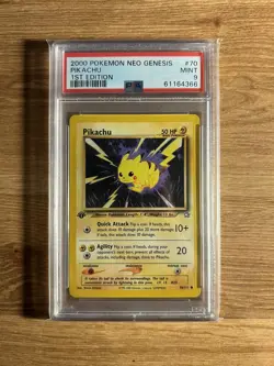 PSA 9 PIKACHU 70/111 1st Edition Neo Genesis WOTC - Pokemon Card 2000 - Image 1