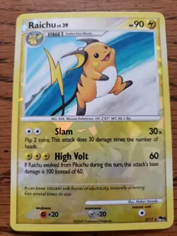Raichu LV.39 3/17 Reverse Holo Rare LP Pokemon Card - Image 1