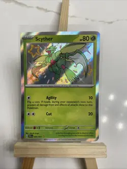 Scyther 095/091 Shiny Holo Rare Pokemon Card SV Paldean Fates PTCG NM - Image 1