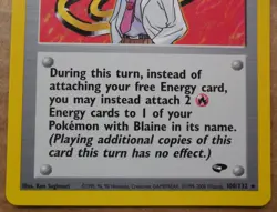 Blaine 100/132 Rare Gym Challenge non-holo Trainer Pokemon - Image 3