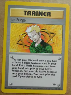 Lt. Surge 101/132 Rare Non-Holo Gym Heroes Set Pokemon Trainer NM/LP - Image 1