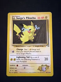 Lt. Surge's Pikachu 81/132 - Pokemon Gym Heroes Common Card TCG - Image 1