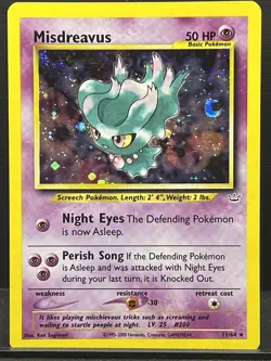 Pokemon Card - Misdreavus - 11/64 (Neo Revelation) - Holo - Image 1