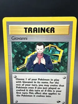 Giovanni 104/132 Rare Non Holo Gym Challenge Pokemon Trainer Card Vintage Wotc - Image 3