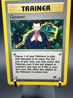 Giovanni 104/132 Rare Non Holo Gym Challenge Pokemon Trainer Card Vintage Wotc - Image 4