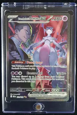 Team Rocket's Mewtwo EX 231/182 Destined Rivals Pokemon SIR Pokemon TCG - Image 1