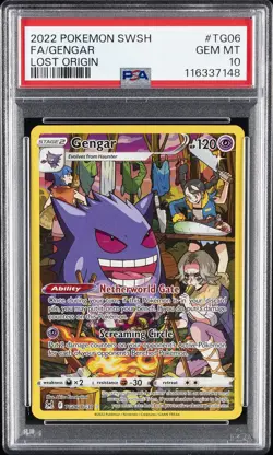 2022 POKEMON SWORD & SHIELD LOST ORIGIN #TG06 FULL ART/GENGAR PSA 10 - Image 1