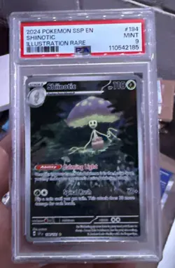 2024 POKEMON SSP EN-SURGING SPARKS ILLUSTRATION RARE #194 SHIINOTIC PSA 9 - Image 1