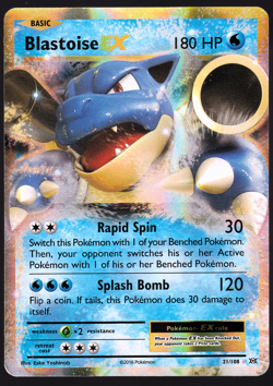 Blastoise EX 21/108 XY Evolutions Holo 2016 Pokemon TCG Card MP - Image 1
