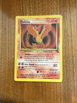 Pokemon Vintage Card Moltres 27/62 Fossil Rare Non Holo - Image 1