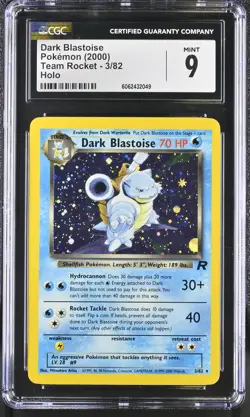 CGC 9 MINT Dark Blastoise 2000 Team Rocket 3/82 Holo Pokemon Card - Image 1