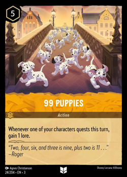 99 Puppies #24 Uncommon | Lorcana: Into the Inklands Card - Image 1