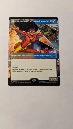Spider-Woman, Stunning Savior (Borderless) 230 (R) MTG Marvel's Spider-Man (SPM) - Image 1