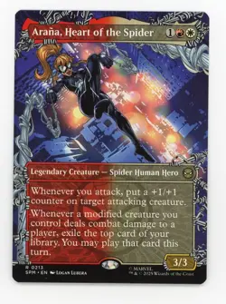 MTG Marvel's Spider-Man Borderless Arana, Heart of the Spider #213 - Image 1