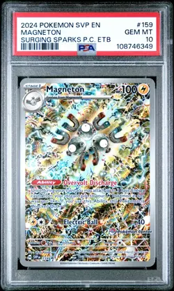 2024 POKEMON SURGING SPARKS POKEMON CENTER ETB PROMO SVP #159 MAGNETON PSA 10 - Image 1