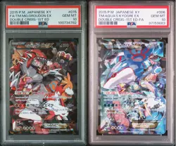 Magma's Groudon & Aqua's Kyogre EX Set Pokemon CP1 Double Crisis Japanese PSA 10 - Image 1