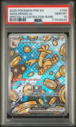 2025 POKEMON PRE EN-PRISMATIC EVOLUTIONS #164 GHOLDENGO EX PSA 10 - Image 1