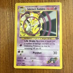 Sabrina's Kadabra 58/132 Pokemon TCG Gym Challenge Unlimited LP - Image 1