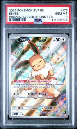 2025 POKEMON SVP EN-SV BLACK STAR PROMO #173 EEVEE PSA 10 - Image 1