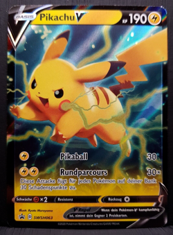 Pikachu V SWSH063 V Powers Tins Pokemon Pokemon Karte Deutsch Near Mint - Image 1