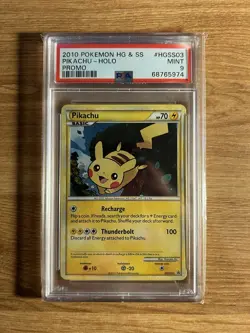 PSA 9 MINT Pikachu HGSS03 Cosmos Holo 2010 Pokemon HGSS Black Star Promo - Image 1