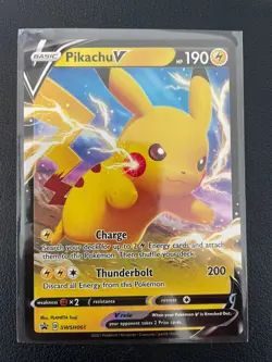Pokemon TCG Pikachu V Sword & Shield SWSH061 Holo Promo Promo - Image 1