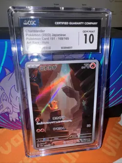 Pokemon Japanese 151 Charmander Art Rare 168/165 CGC Gem Mint 10 - Image 1