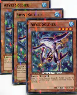 3 X YU-GI-OH ABYSS SOLDIER DUEL TERMINAL COMMON N/MINT DT06-EN065 - Image 1