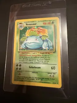 Pokemon TCG Venusaur Base Set Holo Unlimited Rare Card 15/102 LP Condition - Image 1