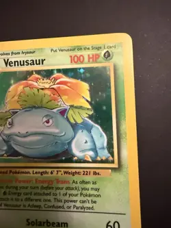 Pokemon TCG Venusaur Base Set Holo Unlimited Rare Card 15/102 LP Condition - Image 5