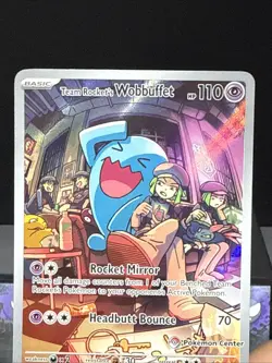 Pokemon Card Team Rocket’s Wobbuffet SVP 203 Destined Rivals Pokemon Center NM - Image 2