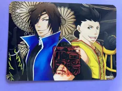Samurai Warlord Sengokukenran-Choco Card Ieyasu & Masamune Monogram Crest Japan - Image 1
