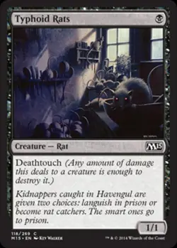 Typhoid Rats - Light Play MTG Magic 2015 Core Set - Image 1