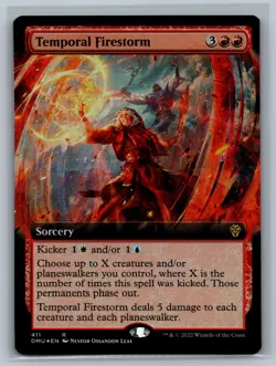 Magic MTG Dominaria United Temporal Firestorm (Extended Art) #411 Foil TCG CCG - Image 1