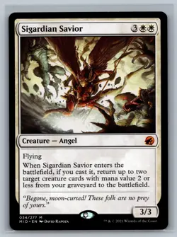 Magic MTG Innistrad: Midnight Hunt Sigardian Savior #034/277 TCG CCG - Image 1
