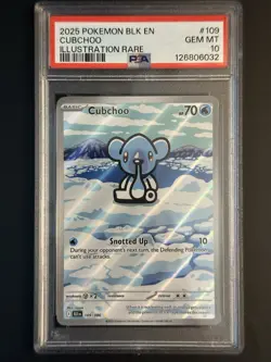 Cubchoo Black Bolt IR PSA 10 Gem Mint Pokemon TCG 109/086 - Image 1