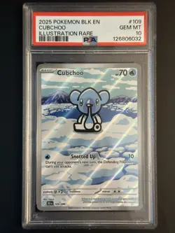 Cubchoo Black Bolt IR PSA 10 Gem Mint Pokemon TCG 109/086 - Image 2