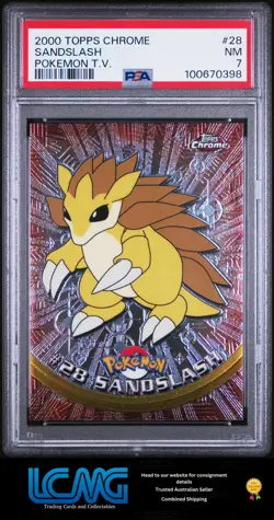 2000 Topps Chrome Pokemon TV #28 Sandslash PSA 7 - Image 1