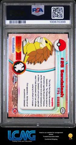 2000 Topps Chrome Pokemon TV #28 Sandslash PSA 7 - Image 2