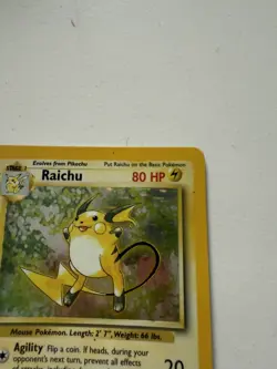 Pokemon Cards: Base Set Holo Rare: Raichu 14/102 - Image 3