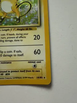 Pokemon Cards: Base Set Holo Rare: Raichu 14/102 - Image 4